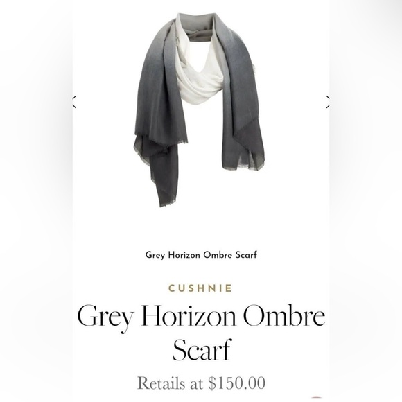 Sold CUSHNIE Scarf - Grey Horizon Ombre - Picture 1 of 7